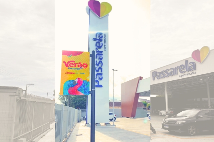 Relógio Digital LED OOH Passarela