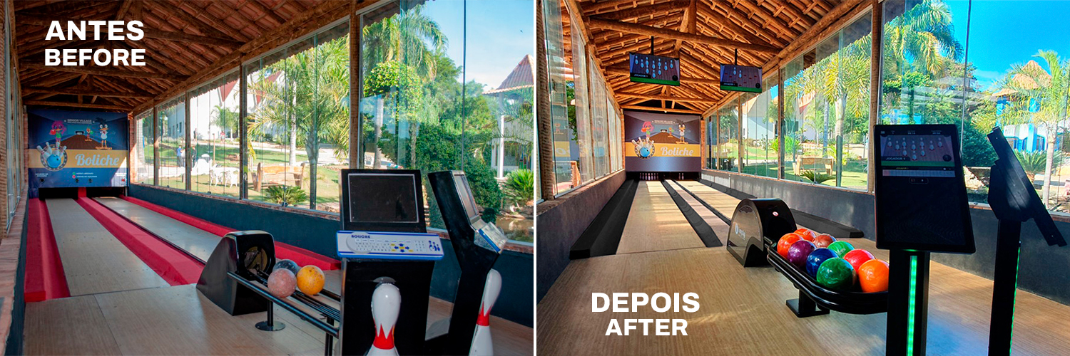 Antes e depois - Village Resort - Boliche Imply®