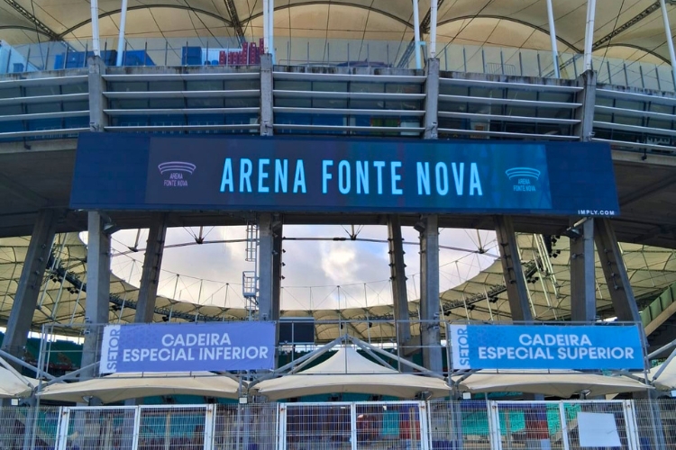 Painel Led Full Color Imply® Fachada Casa de Apostas Arena Fonte Nova