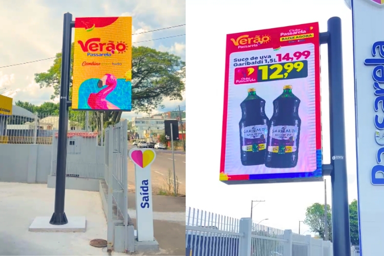 Relógio Digital LED OOH Passarela