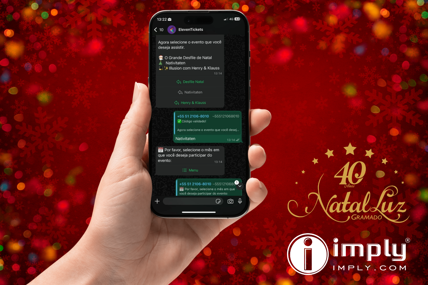 Natal Luz de Granado ElevenTickets vendas por whatsapp
