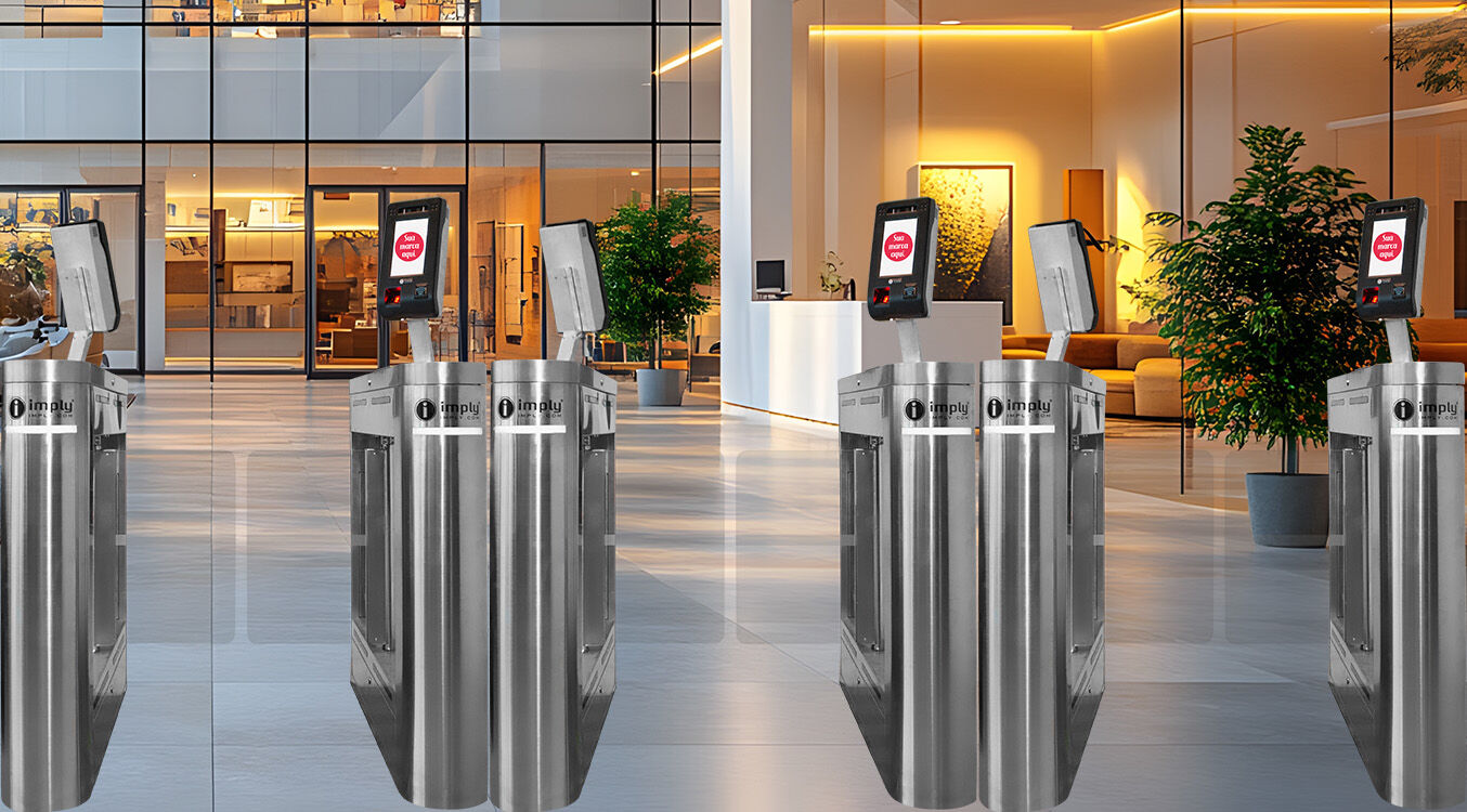 Catracas automatizadas em ambiente moderno