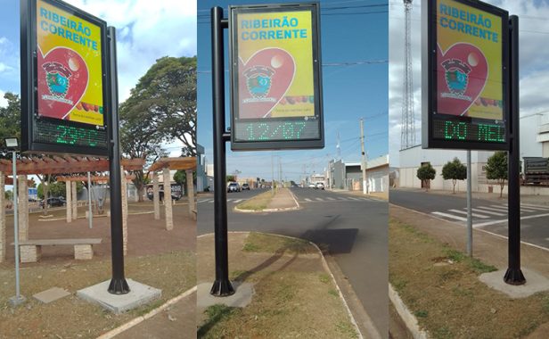 Relógio Digital LED para Mobiliário Urbano Ribeirao Corrente 750x500