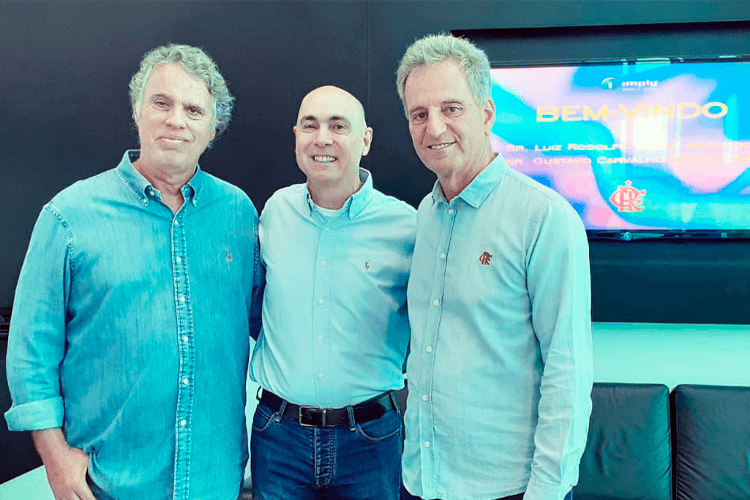 Rodolfo Landim destaca evolução tecnológica do Flamengo em visita à Imply